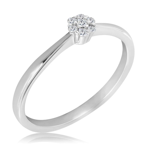 Biały pierścionek z diamentami