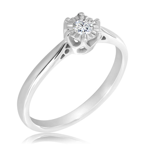 Biały pierścionek z diamentem 