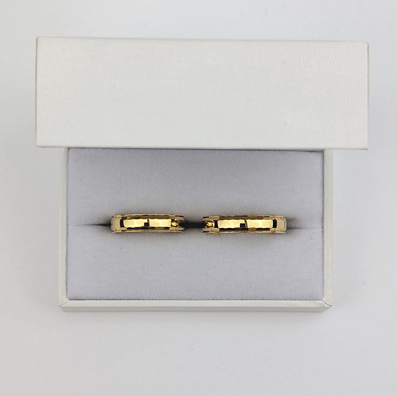 Obrączki ślubne półokrągłe zdobne 4,5mm żółte złoto próba 585