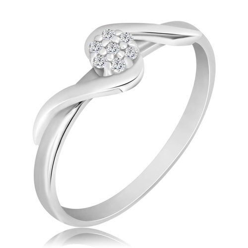 Biały pierścionek z diamentami