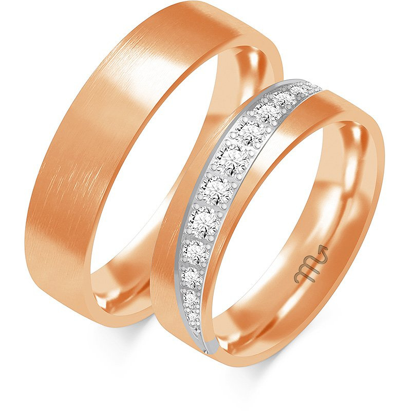 Obrączki ślubne z kamieniami 5,5mm żółte złoto 585