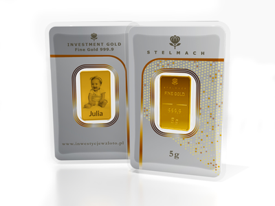 Sztabka złota z własnym nadrukiem - 5g