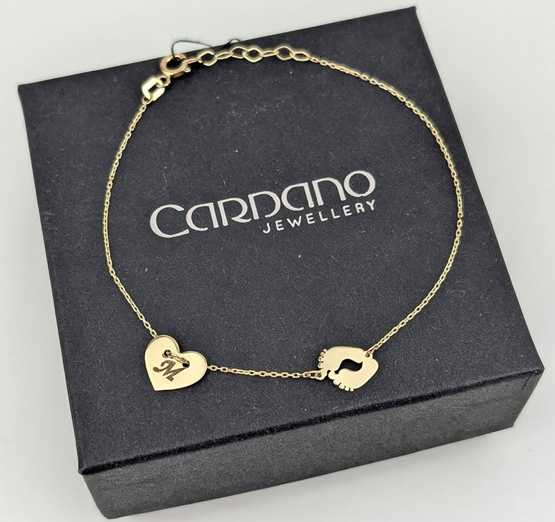 Bransoletka złote serduszko i stópki (Gramatura: 0.94)