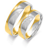 Nietypowe obrączki ślubne 5,5mm z kamieniami żółte złoto 585