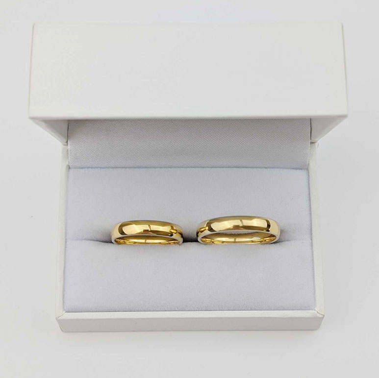 Obrączki ślubne klasyczne półokrągłe 5mm żółte złoto 585