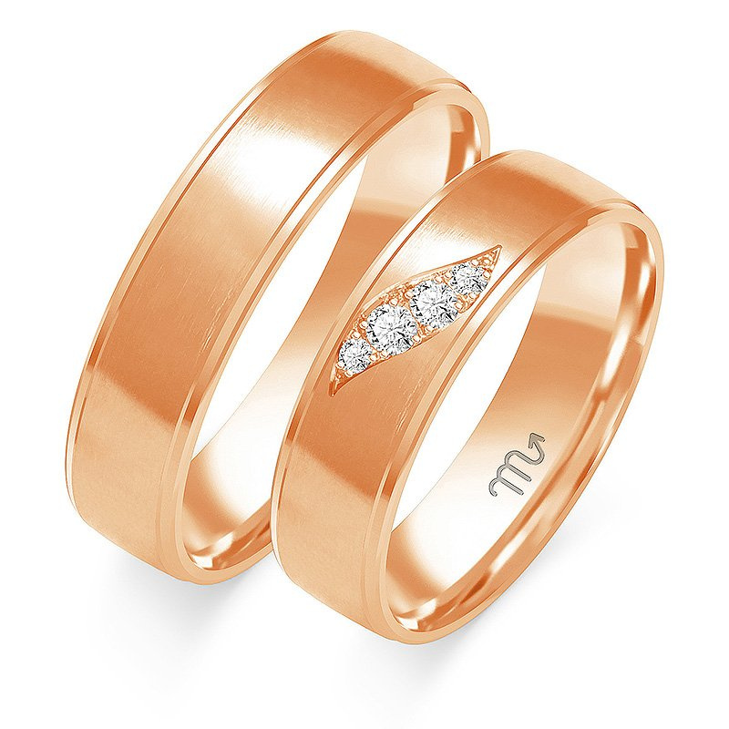 Obrączki ślubne z kamieniami 5,5mm dwukolorowe żółte i białe złoto próba 585