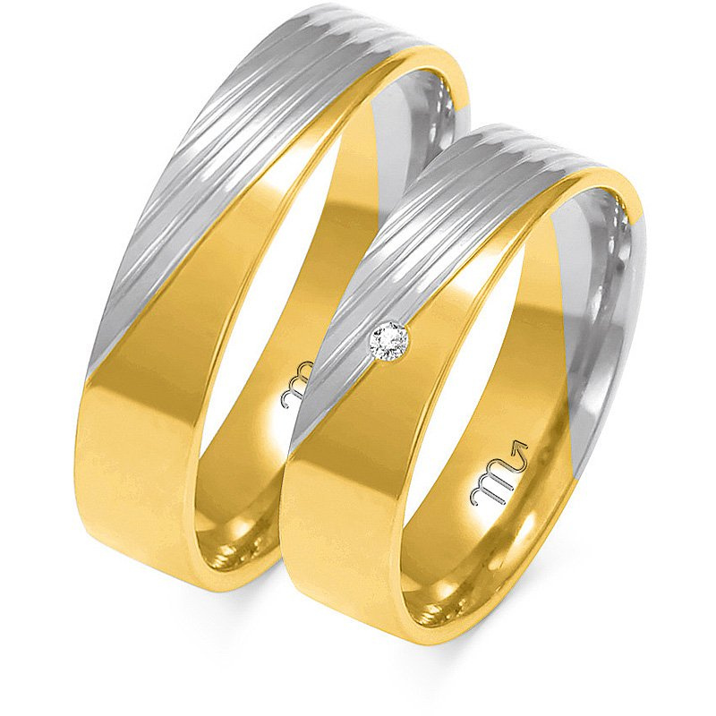 Obrączki ślubne płaskie ze wzorkiem 5mm złoto 585