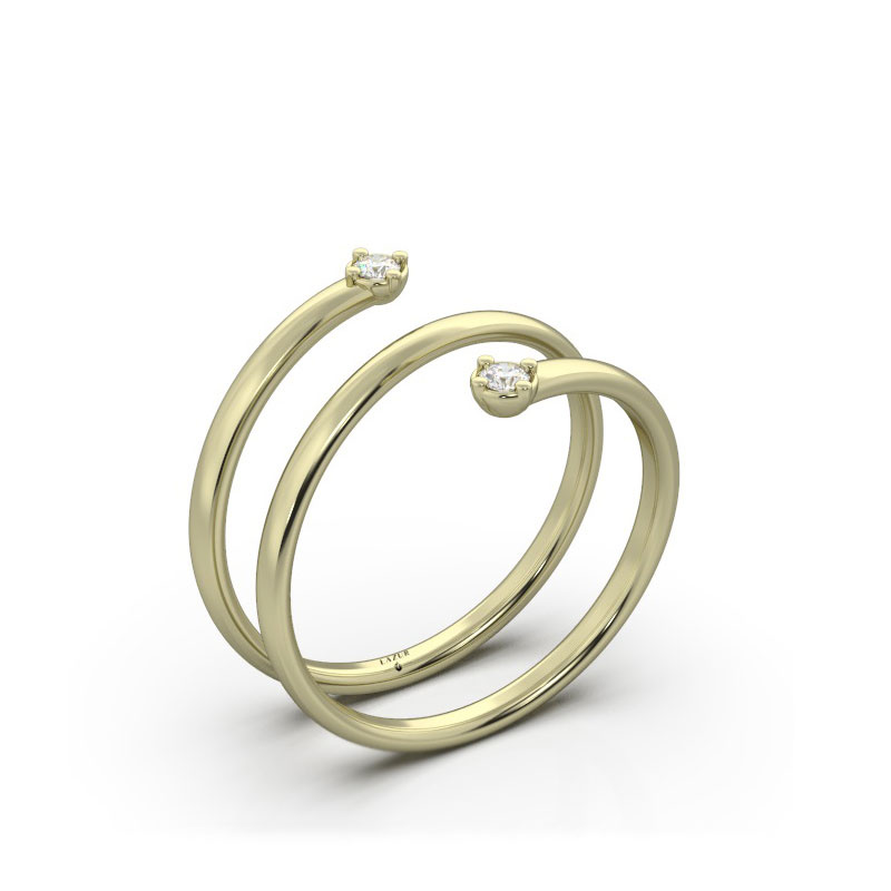 Pierścionek z brylantami żółte złoto