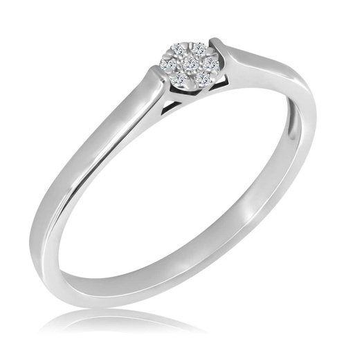 Biały pierścionek z diamentami