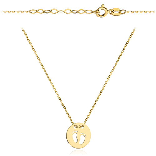 Naszyjnik złoty stópki w pełnym kółeczku (Gramatura: 1.21)