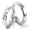 Obrączki ślubne półokrągłe 4,5mm z kamieniem białe złoto próba 585