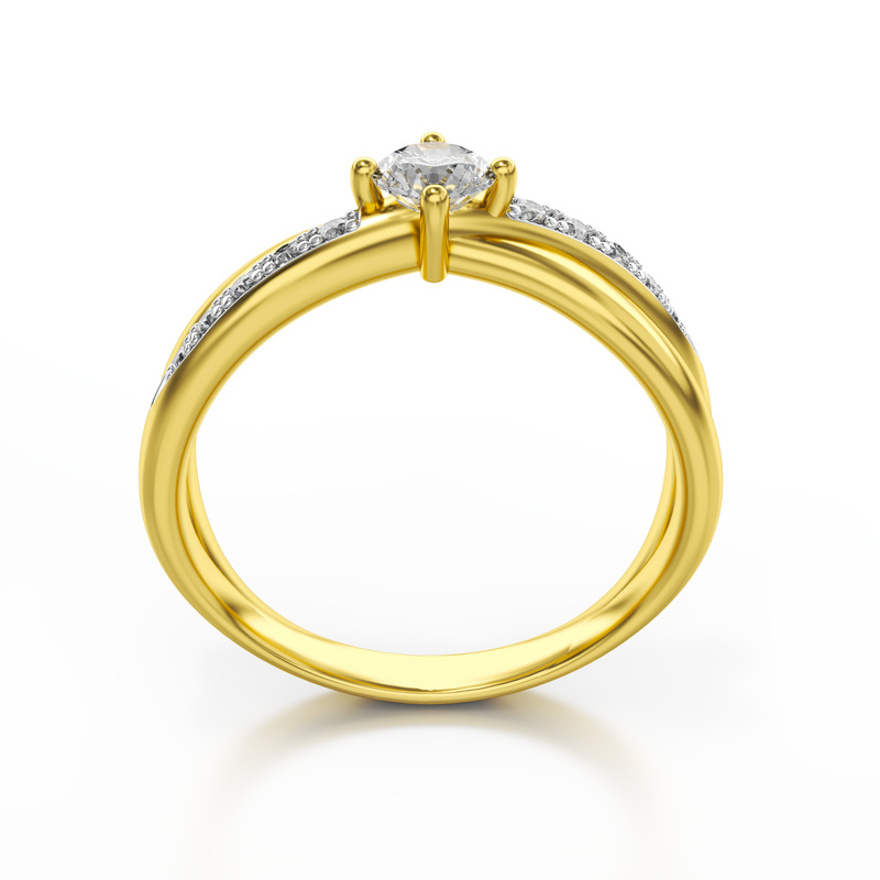 Pierścionek z białego złota z brylantami