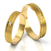 Obrączki ślubne 4mm płaskie z matowym wykończeniem i wzorem żółte złoto próba 585 