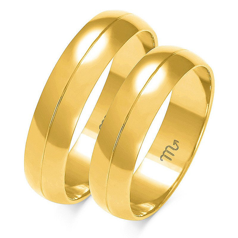 Obrączki ślubne 5mm półokrągłe dwukolorowe żółte i białe złoto próba 585