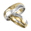 Obrączki ślubne z falami 5,5mm dwukolorowe żółte i białe złoto próba 585