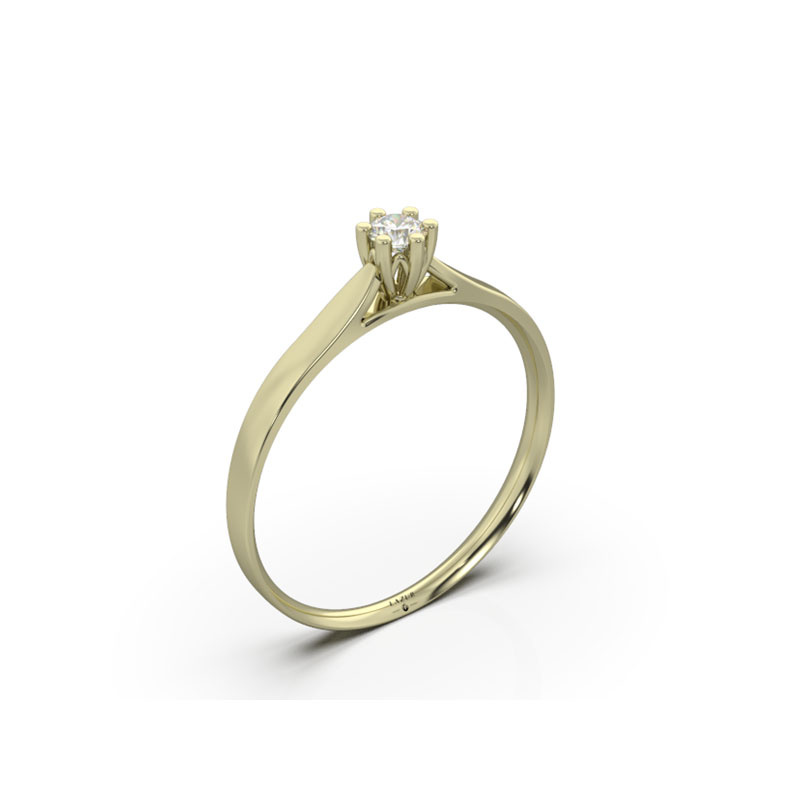 Złoty pierścionek z brylantem