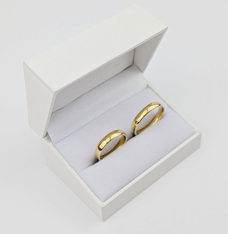 Obrączki ślubne klasyczne półokrągłe 4mm żółte złoto 585