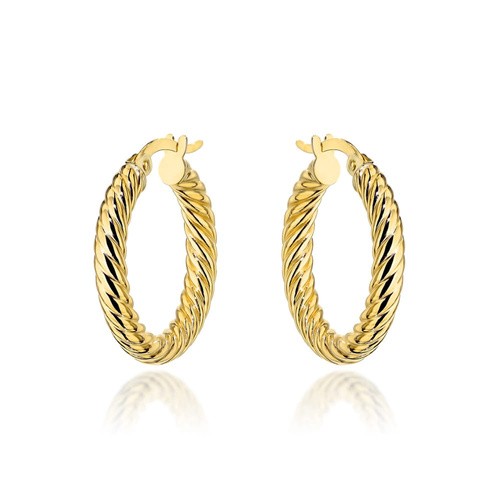 Kolczyki złote koła o gęstym splocie