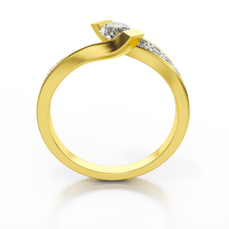 Pierścionek z brylantami z białego złota