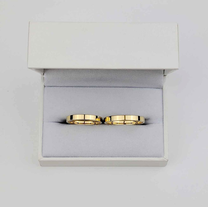 Obrączki ślubne klasyczne płaskie 3mm żółte złoto 585