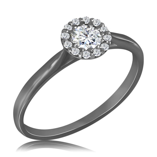 Czarny pierścionek z diamentami 