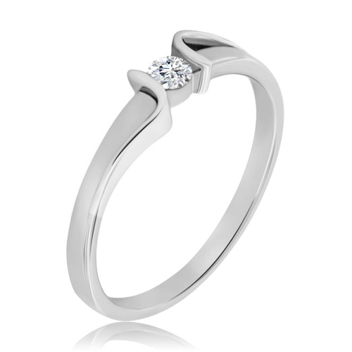 Biały pierścionek z diamentem 