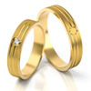 Obrączki ślubne 4mm płaskie ze wzorem żółte złoto próba 585 