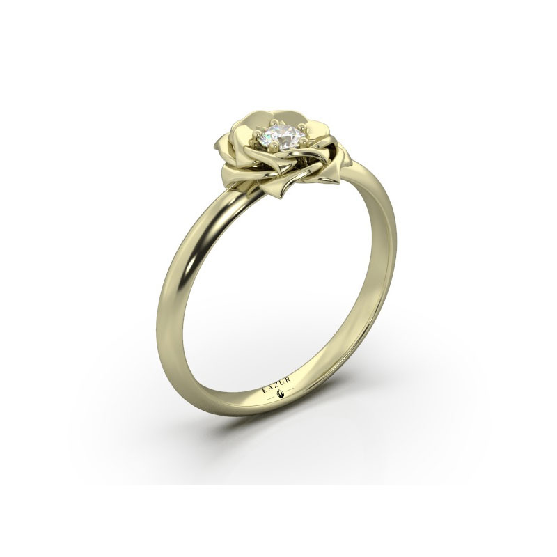 Złoty pierścionek z brylantem