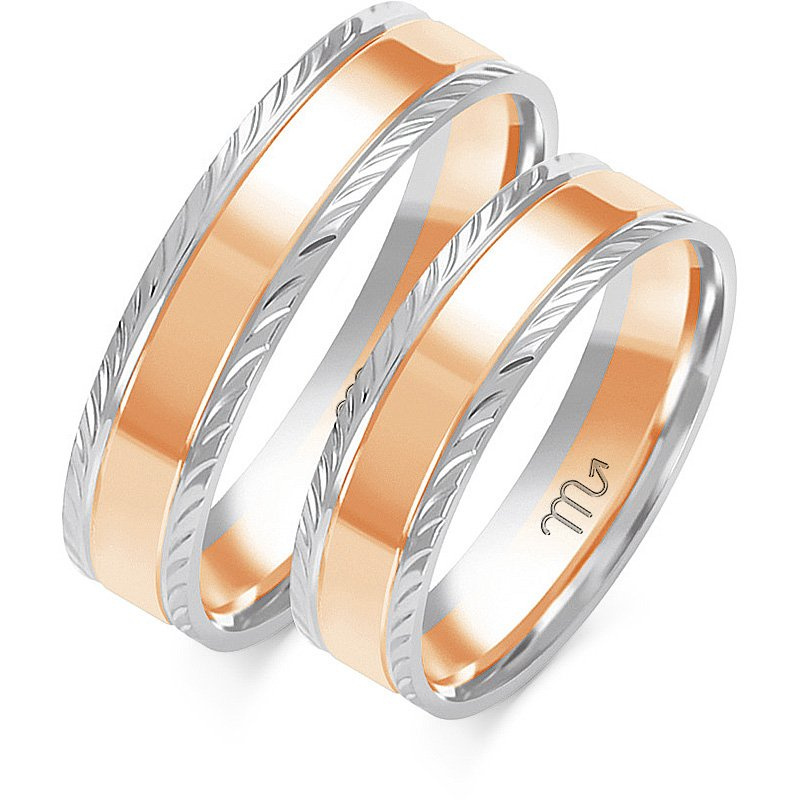 Nowoczesne obrączki ślubne płaskie 5mm próba 585