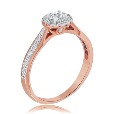 Wyjątkowy pierścionek z różowego złota z diamentami