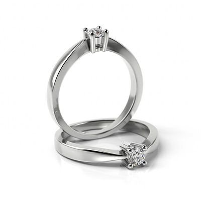 Pierścionek z brylantami z białego złota