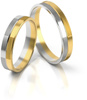 Nietypowe obrączki ślubne 4mm dwukolorowe żółte i białe złoto próba 585