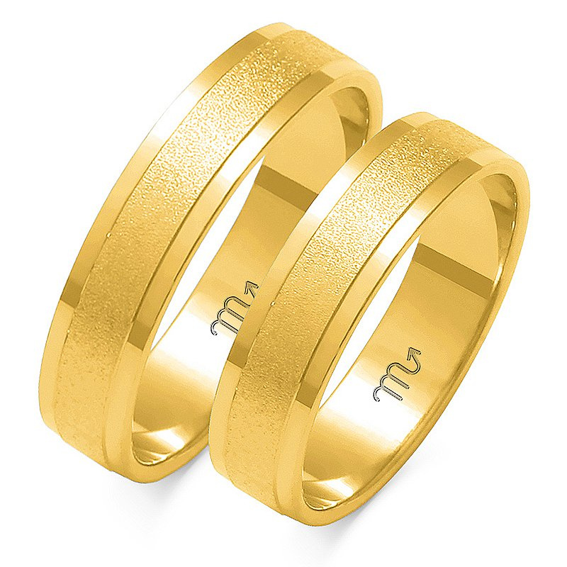 Nowoczesne obrączki ślubne płaskie 5mm złoto 585