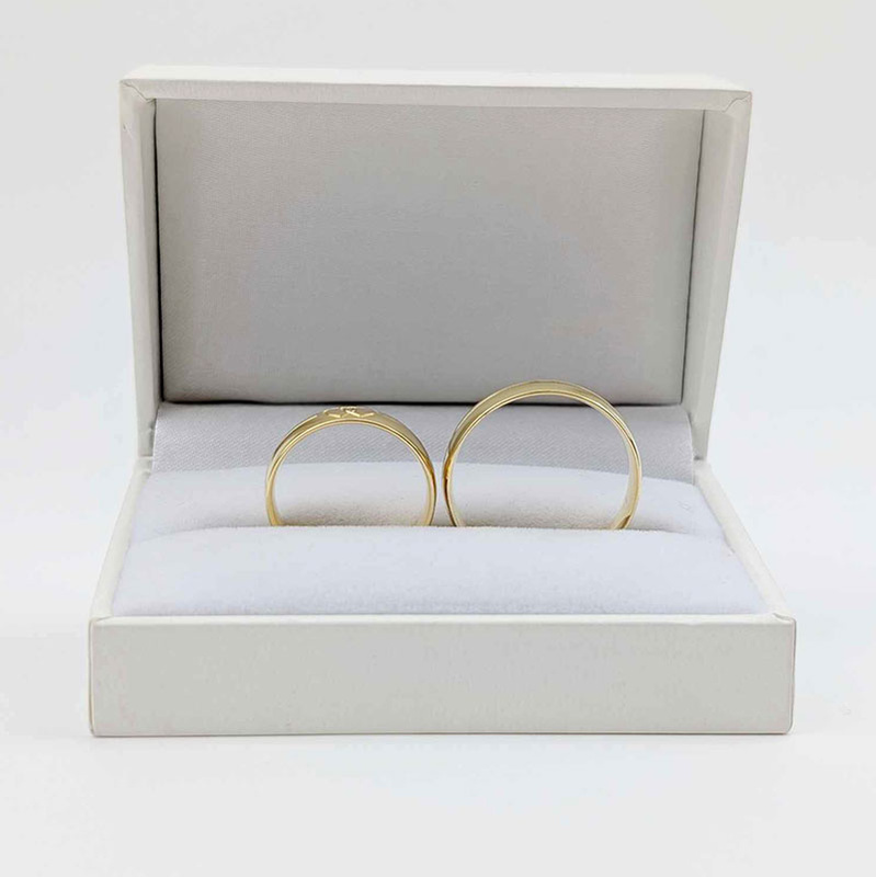 Obrączki ślubne półokrągłe 5mm z sercami próba 585