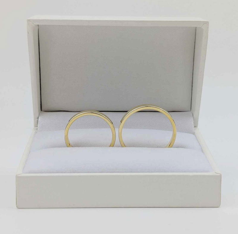 Obrączki ślubne klasyczne płaskie 3mm żółte złoto 585