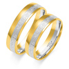 Obrączki ślubne półokrągłe ze wzorem 5,5mm półokrągłe dwukolorowe z żółtego i białego złota próba 585 