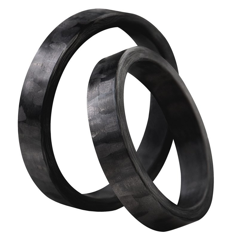 Obrączki carbonowe 4mm płaskie 