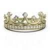 Złoty pierścionek korona z brylantami