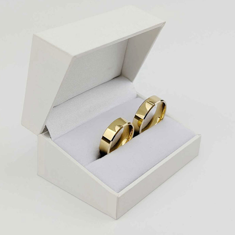 Obrączki ślubne klasyczne fazowane 6mm żółte złoto 585