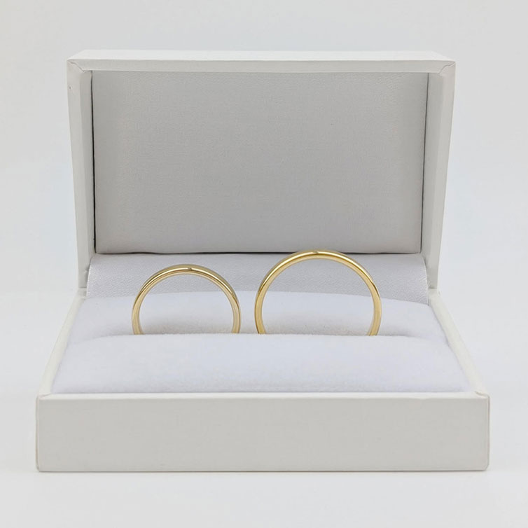 Obrączki ślubne klasyczne półokrągłe 3mm żółte złoto 585