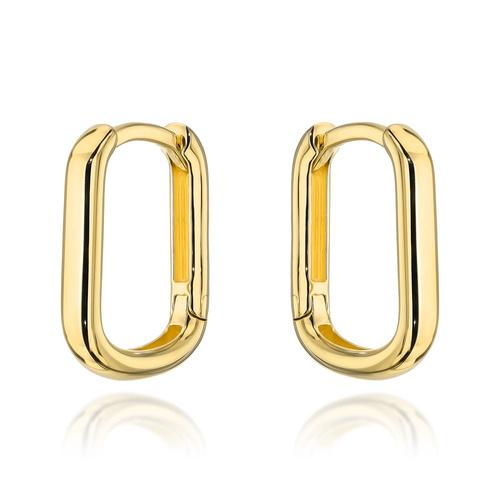 Kolczyki złote gładkie prostokątne