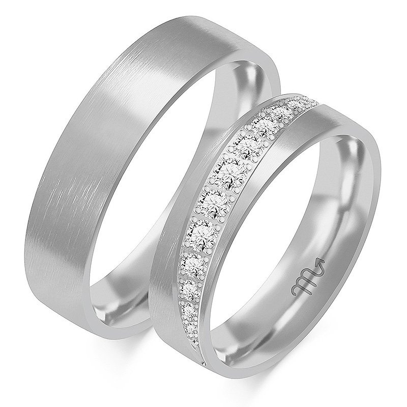 Obrączki ślubne z kamieniami 5,5mm żółte złoto 585