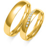 Obrączki ślubne półokrągłe 4mm z kamieniami żółte złoto 585