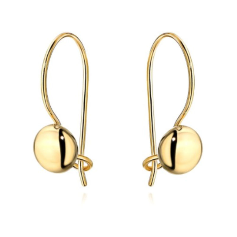 Kolczyki złote gładkie kulki na biglu