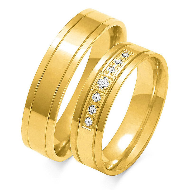 Obrączki ślubne płaskie 5,5mm dwukolorowe z żółtym i białym złotem próba 585