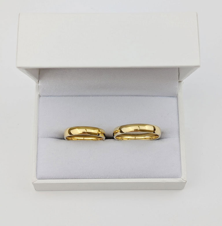 Obrączki ślubne klasyczne półokrągłe 4mm żółte złoto 585