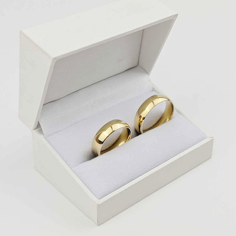 Obrączki ślubne klasyczne półokrągłe 6mm żółte złoto 585
