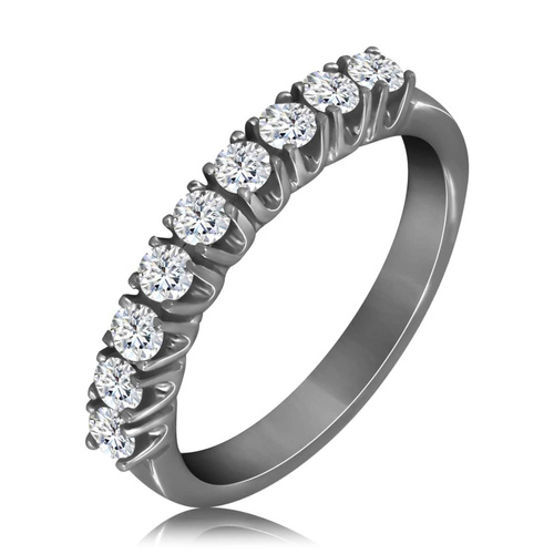 Czarny pierścionek z diamentami 