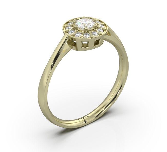 Złoty pierścionek z brylantami