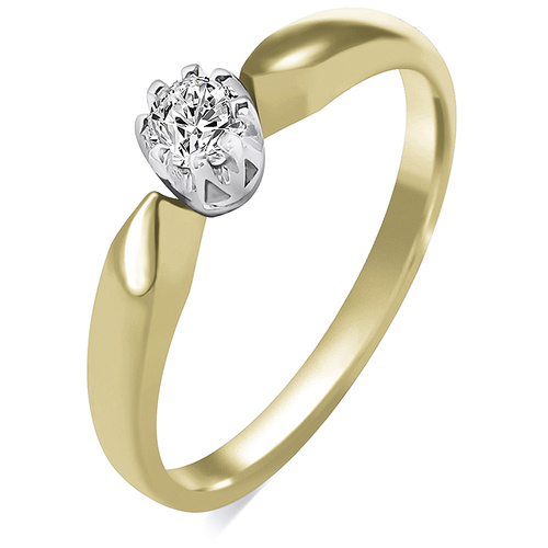 Złoty pierścionek z brylantem naturalnym 